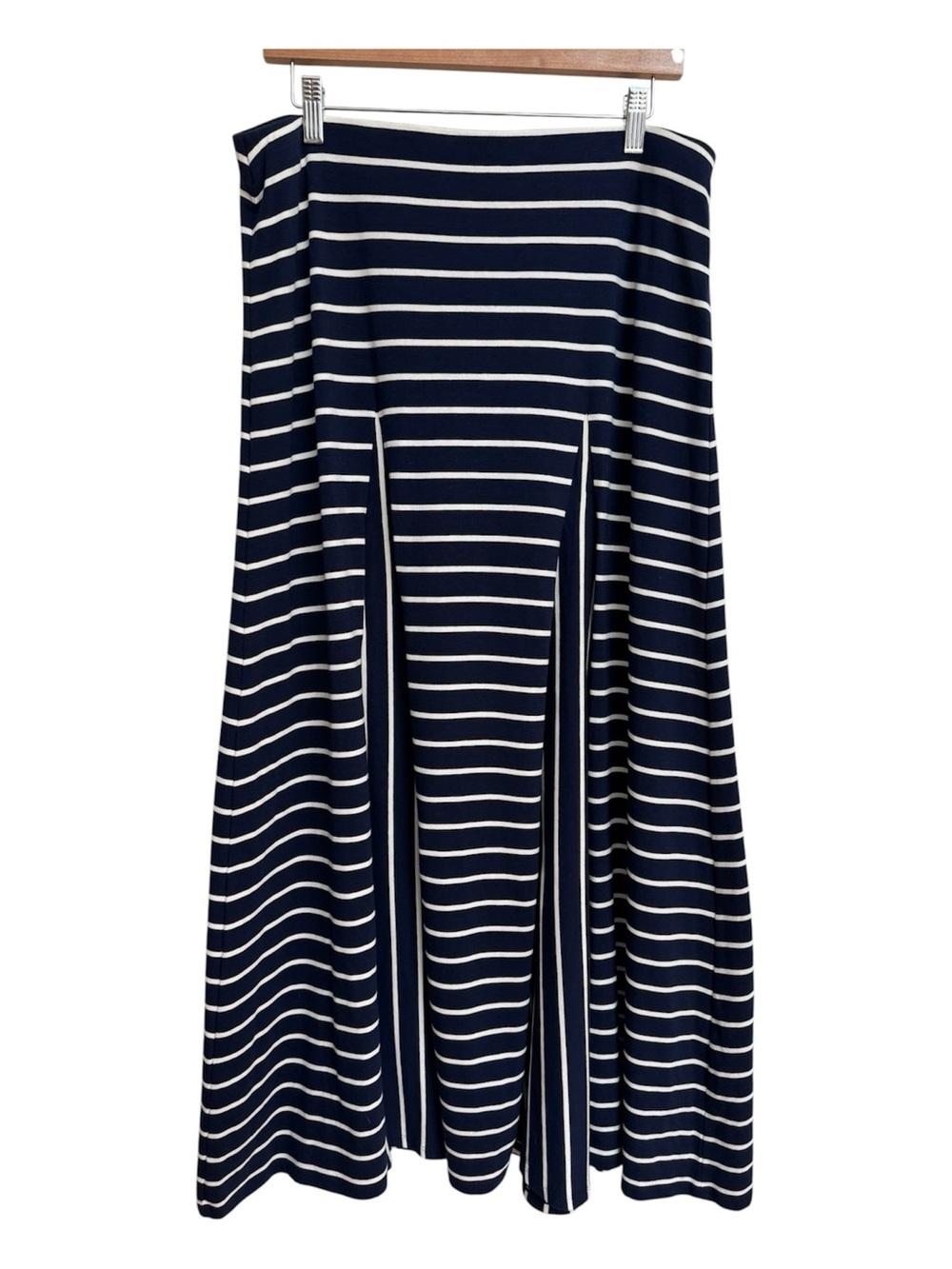 Lauren Ralph Lauren Cotton Modal Blend Striped Maxi Skirt Women’s Large Preppy